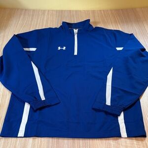 Under Armour 1/4 zip lightweight jacket blue white